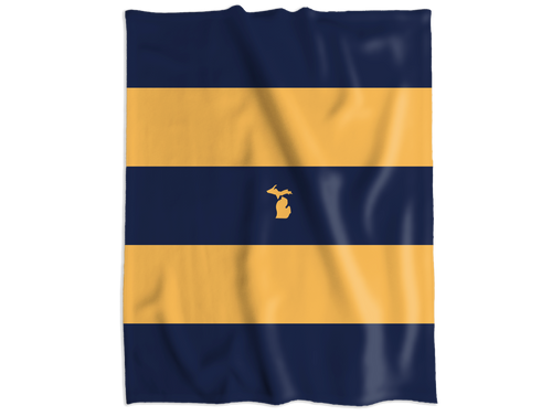 Blue and Gold Stripe - Comfy Cozy Stadium Blanket 60x80