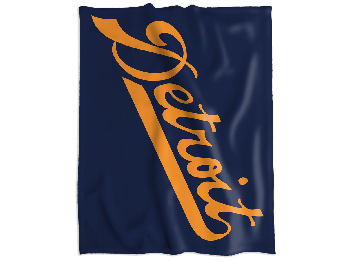 Detroit Baseball Script - Comfy Cozy Stadium Blanket 60x80