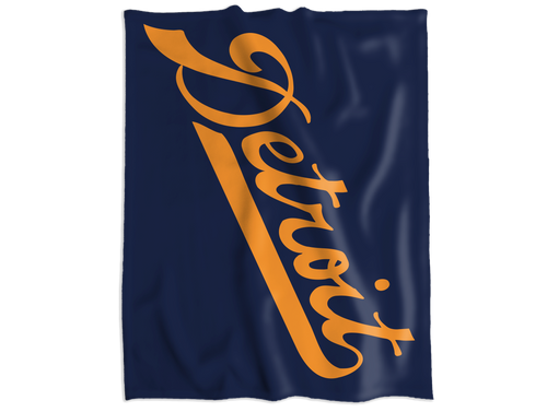 Detroit Baseball Script - Comfy Cozy Stadium Blanket 60x80