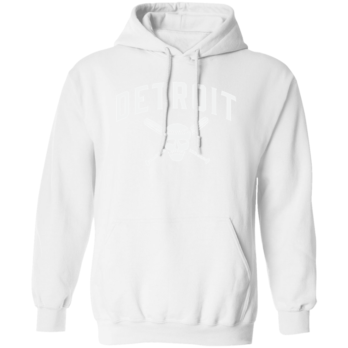 Detroit Skull and Crossbones - White Unisex Pullover Hoodie