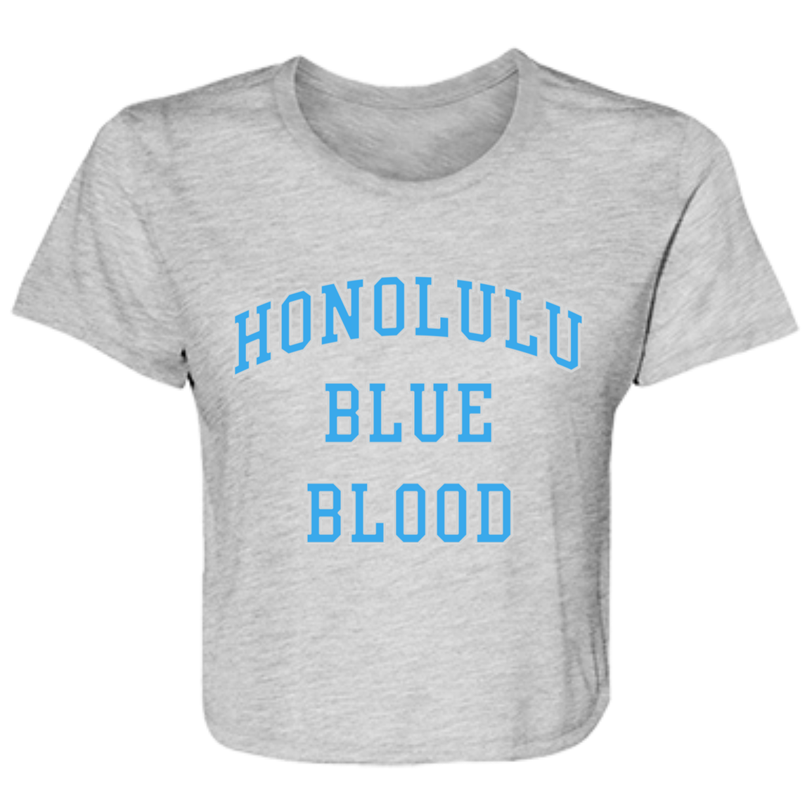Honolulu Blue Blood - Light Blue + Silver Flowy Cropped Tee