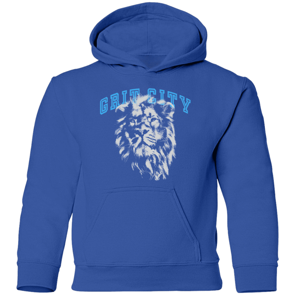 Grit City - Silver + Light Blue Kids Unisex Classic Hoodie