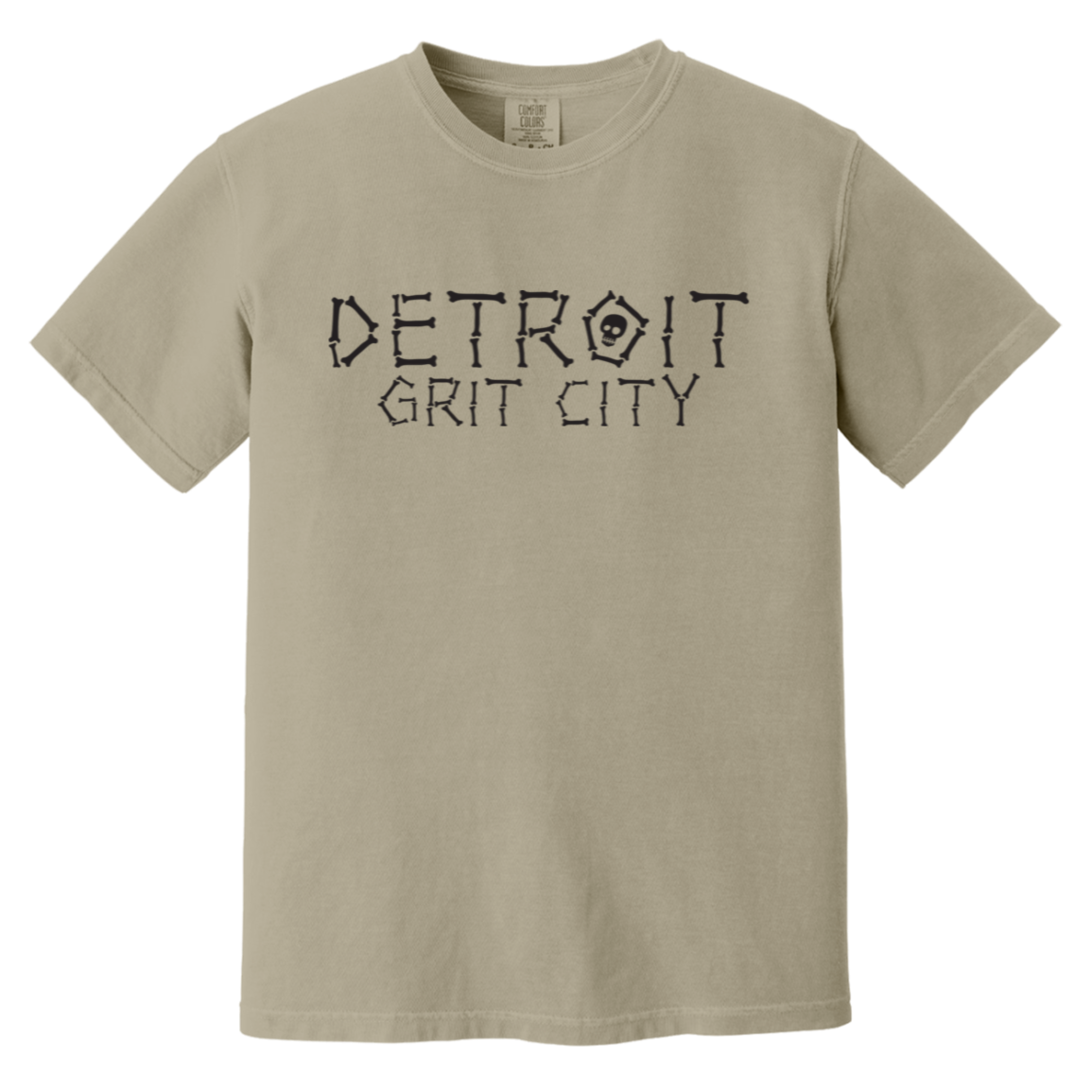 Detroit Grit City Bones - Black Vintage Washed T-Shirt
