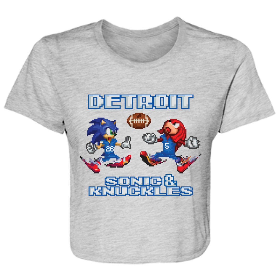 Sonic and Knuckles - Football Flowy Cropped Tee