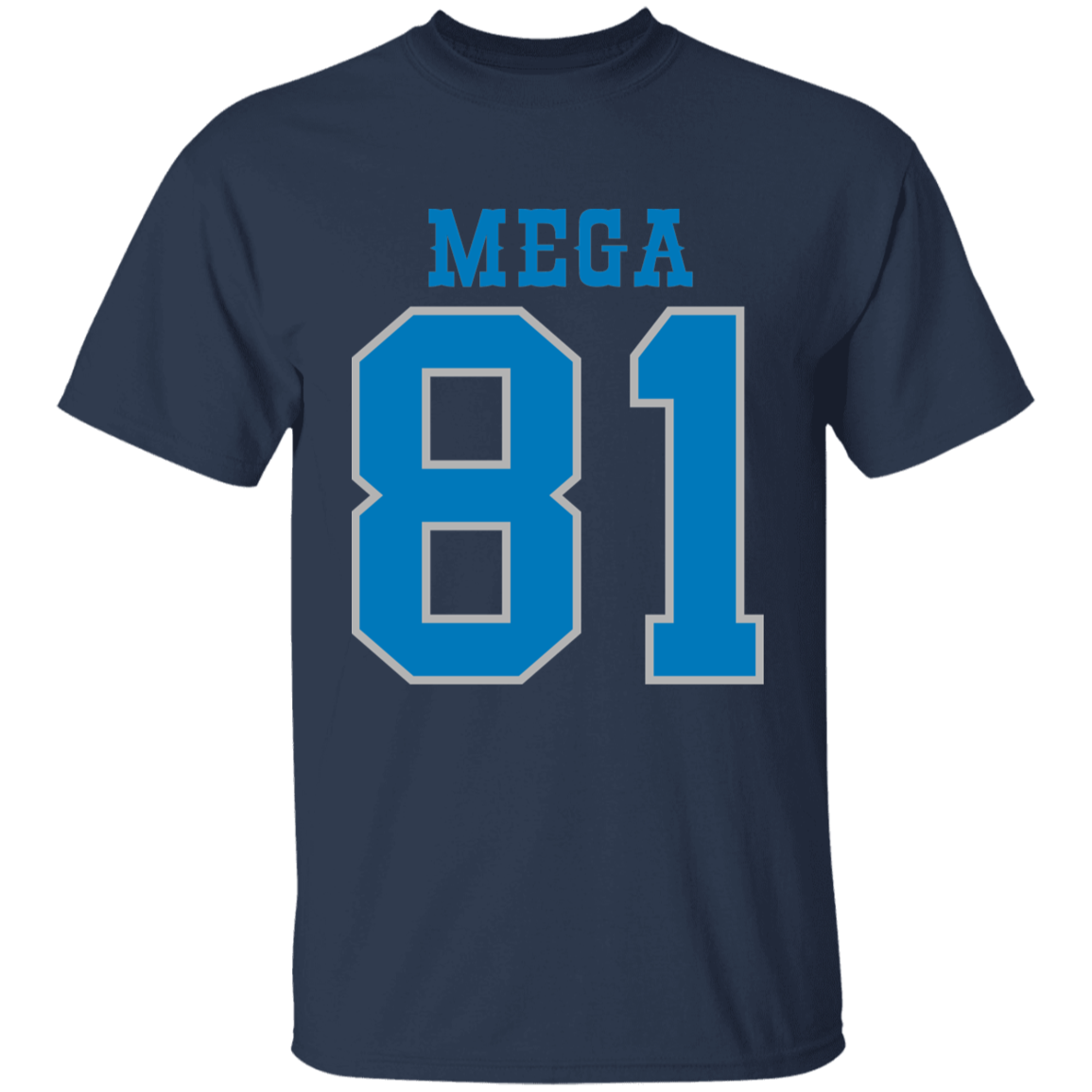 Detroit Football Number 81 - Dark Blue + Silver Kids Unisex Classic T-Shirt