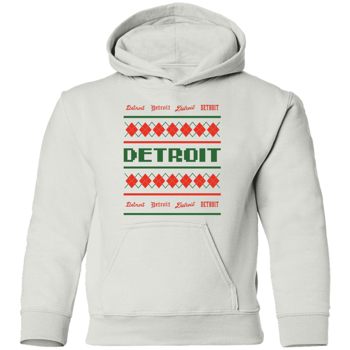 Detroit City Ugly Christmas Sweater Kids Unisex Classic Hoodie