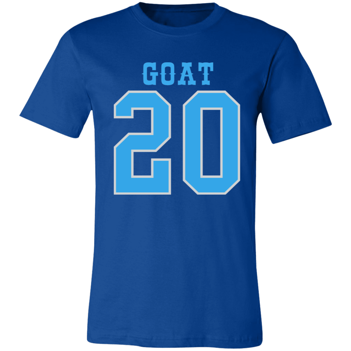 Detroit Football Number 20 - Light Blue + Silver Unisex Classic T-Shirt