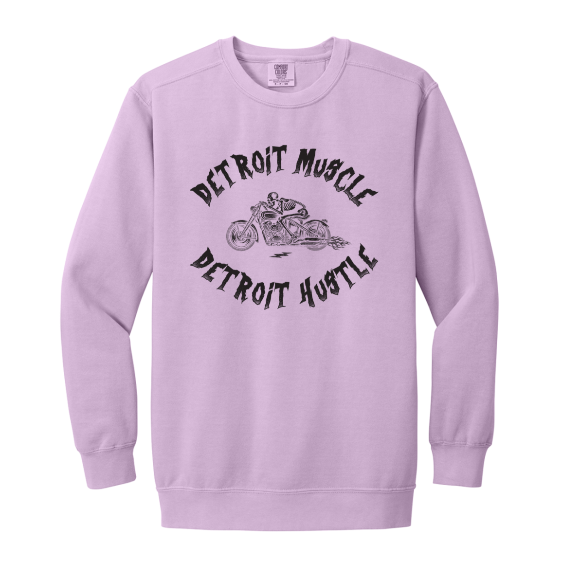 Detroit Muscle Detroit Hustle - Black Vintage Wash Crewneck Sweatshirt