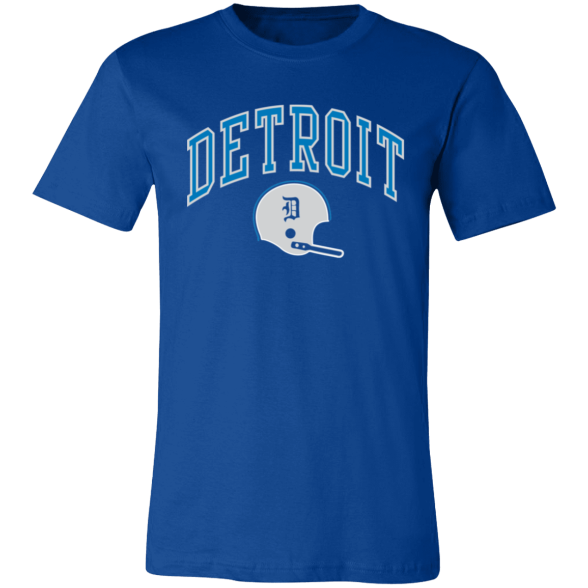 Detroit Football Helmet - Blue + Silver Unisex Classic T-Shirt