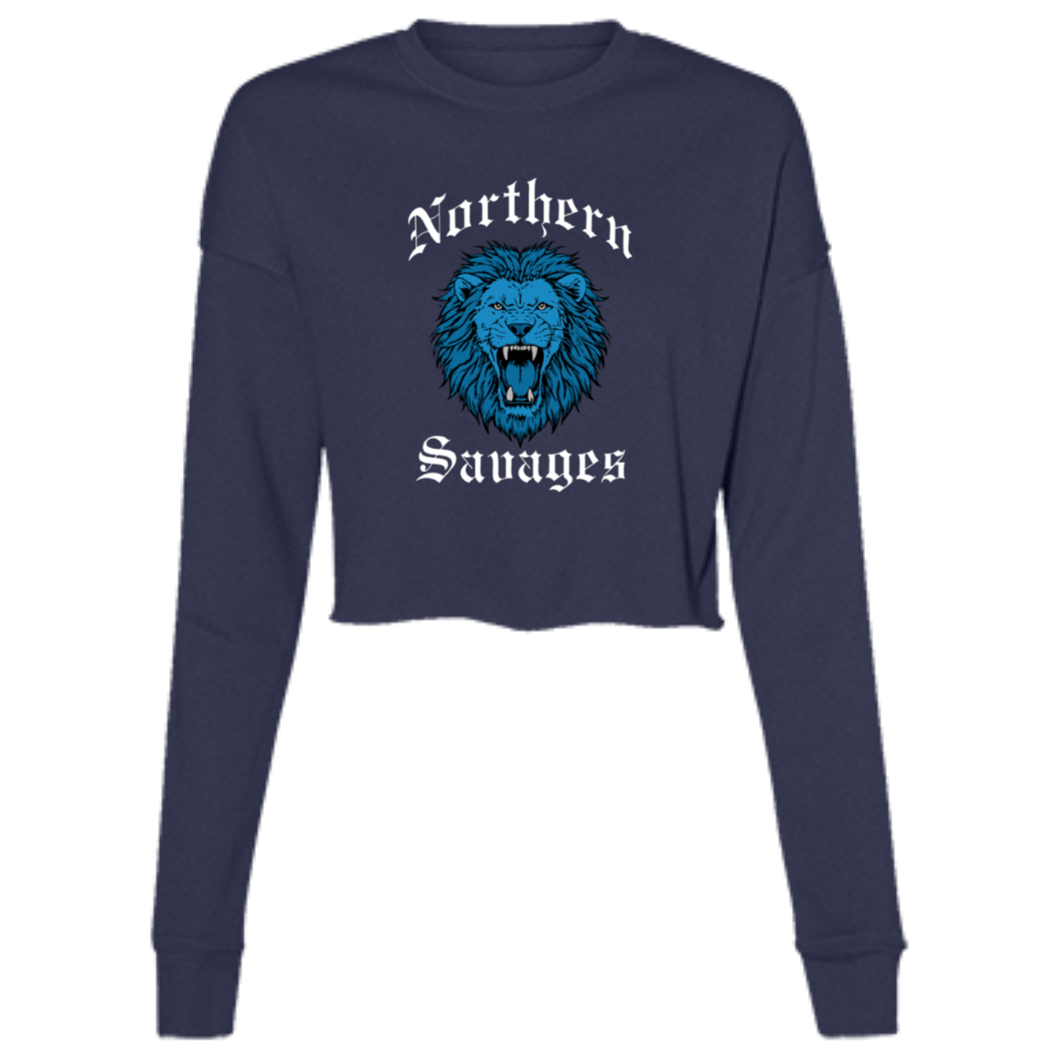 Northern Savages - Honolulu Blue + White Women's Cropped Crewneck Sweatshirt