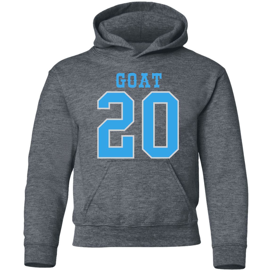 Detroit Football Number 20 - Light Blue + Silver Kids Unisex Classic Hoodie
