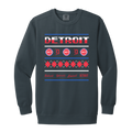 Detroit Basketball Sweater - White Vintage Wash Crewneck Sweatshirt