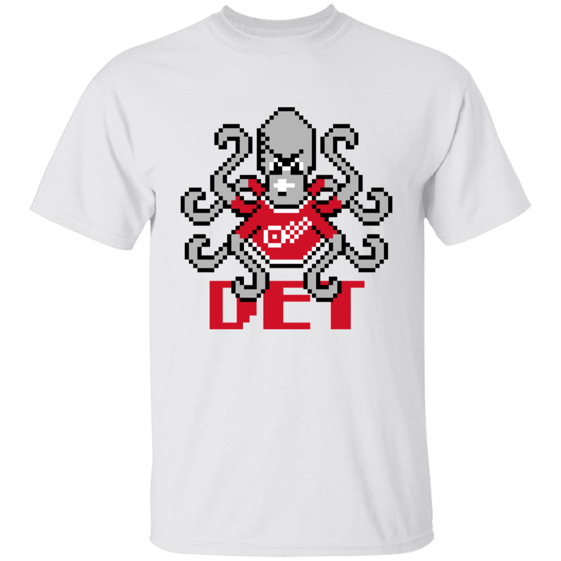 8bit Det Octopus - Red Kids Unisex Classic T-Shirt