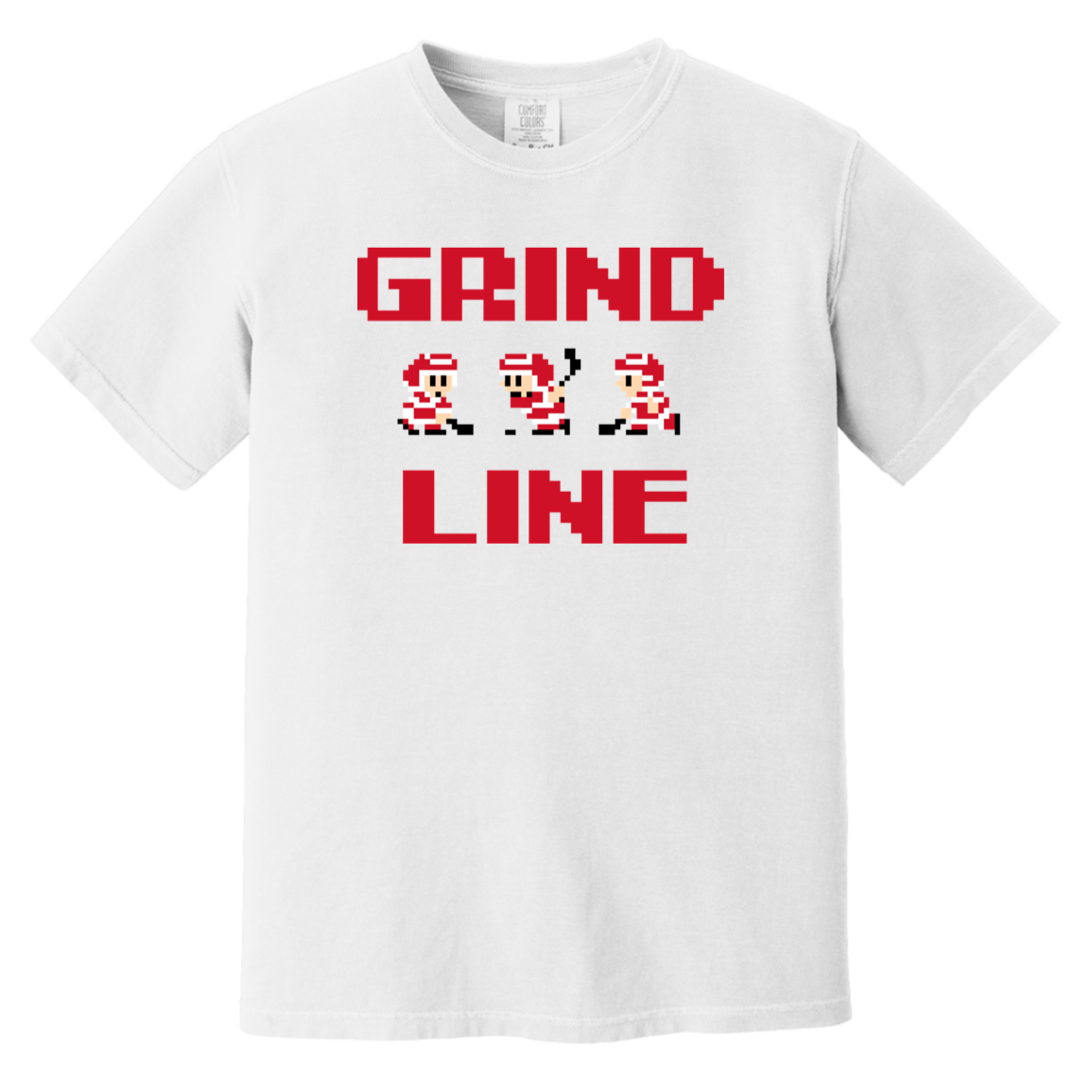 8bit Grind Line - Red + Black Vintage Wash T-Shirt