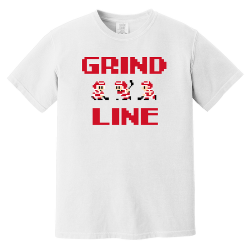 8bit Grind Line - Red + Black Vintage Wash T-Shirt