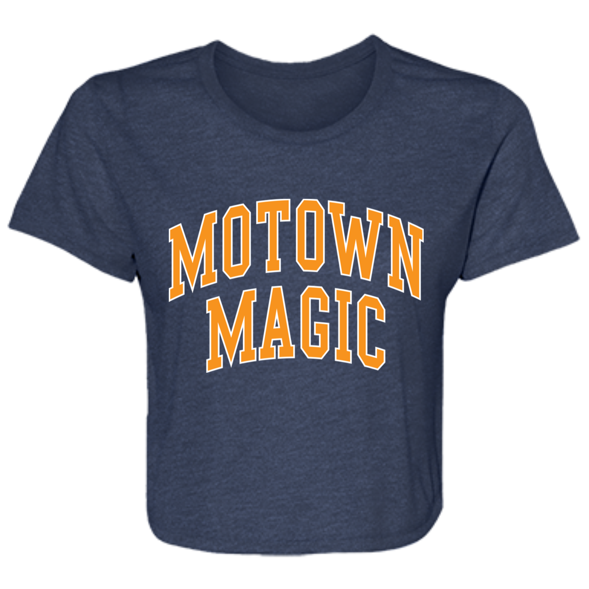 Motown Magic - Orange Women's Flowy Cropped T-Shirt