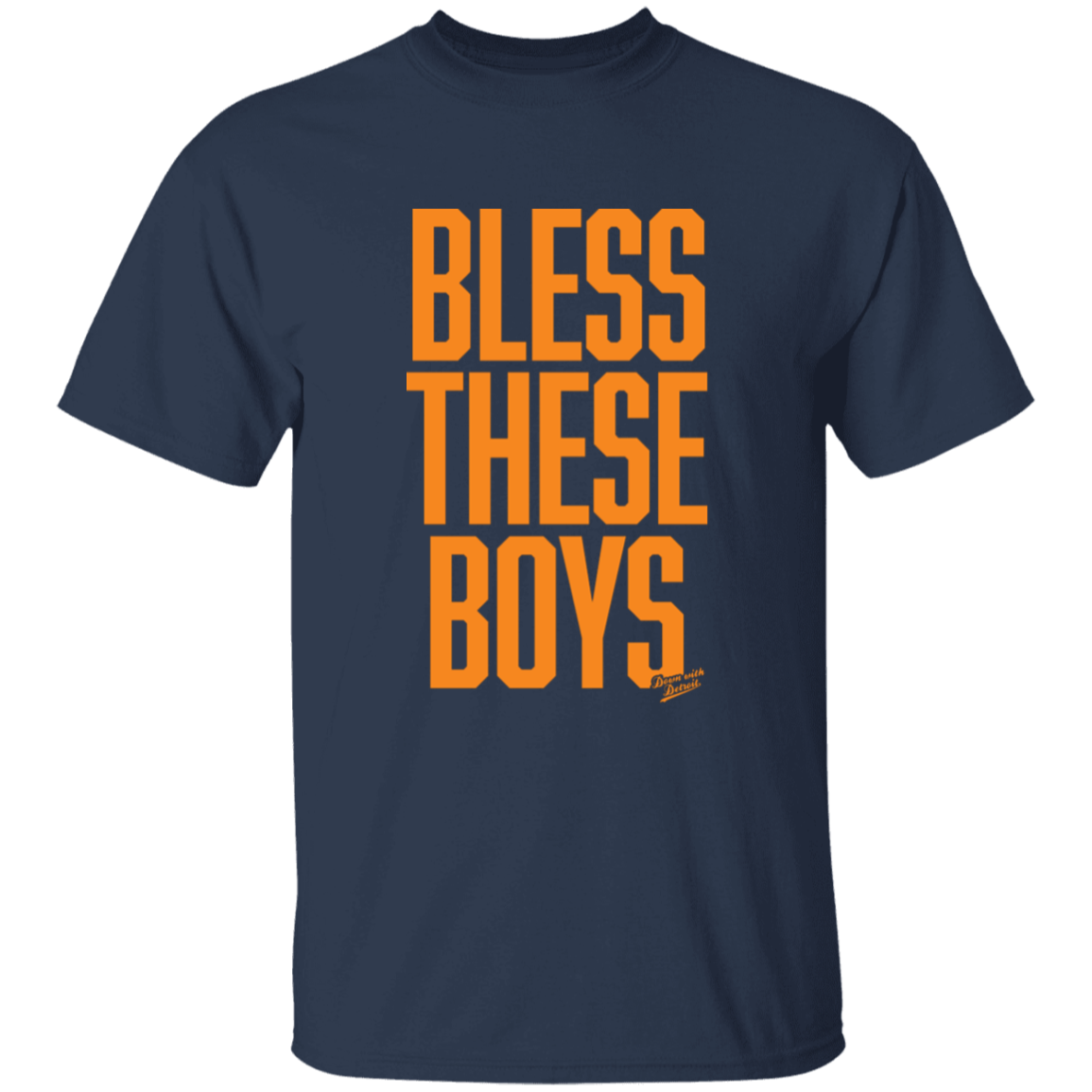 Bless These Boys - Block Font - Orange Kids Unisex Classic T-Shirt