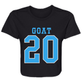 Detroit Football Number 20 - Light Blue + Silver Flowy Cropped Tee
