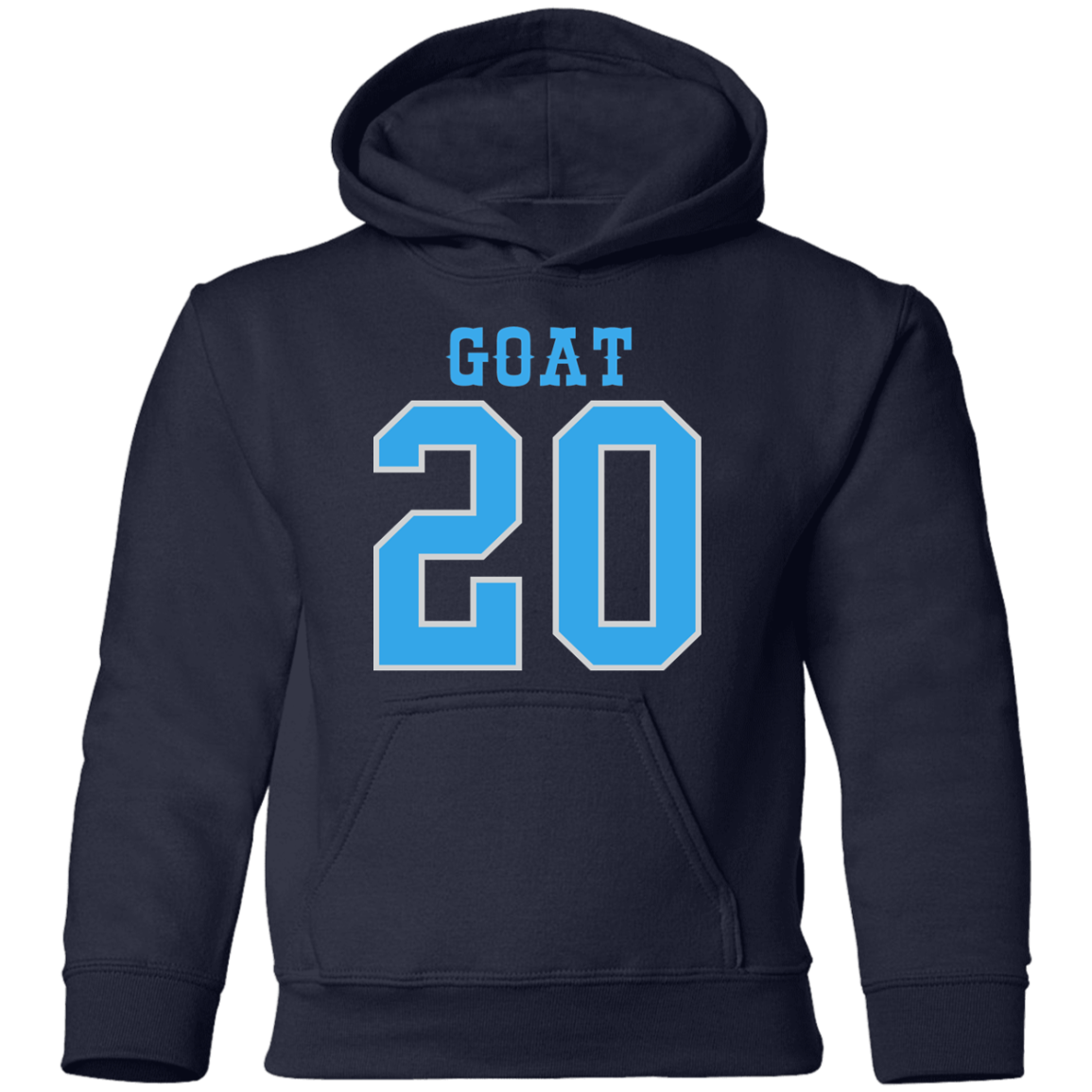 Detroit Football Number 20 - Light Blue + Silver Kids Unisex Classic Hoodie
