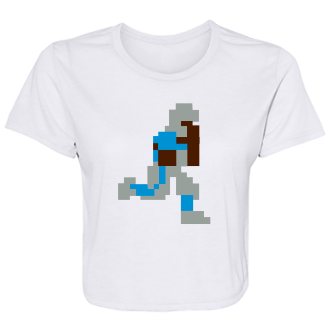 Detroit Football Goat Flowy Cropped Tee