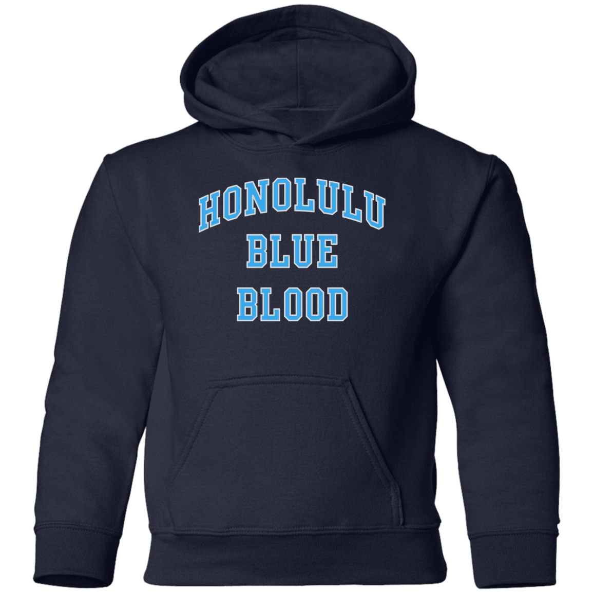 Honolulu Blue Blood - Light Blue + Silver Kids Unisex Classic Hoodie