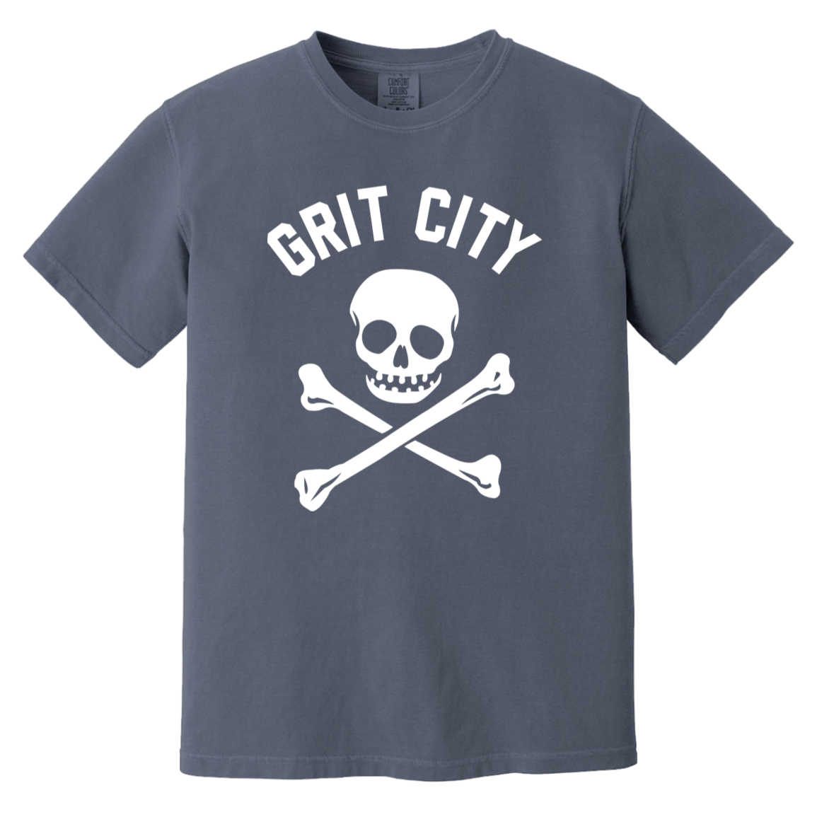 Grit City Cross Bones - White Vintage Washed T-Shirt