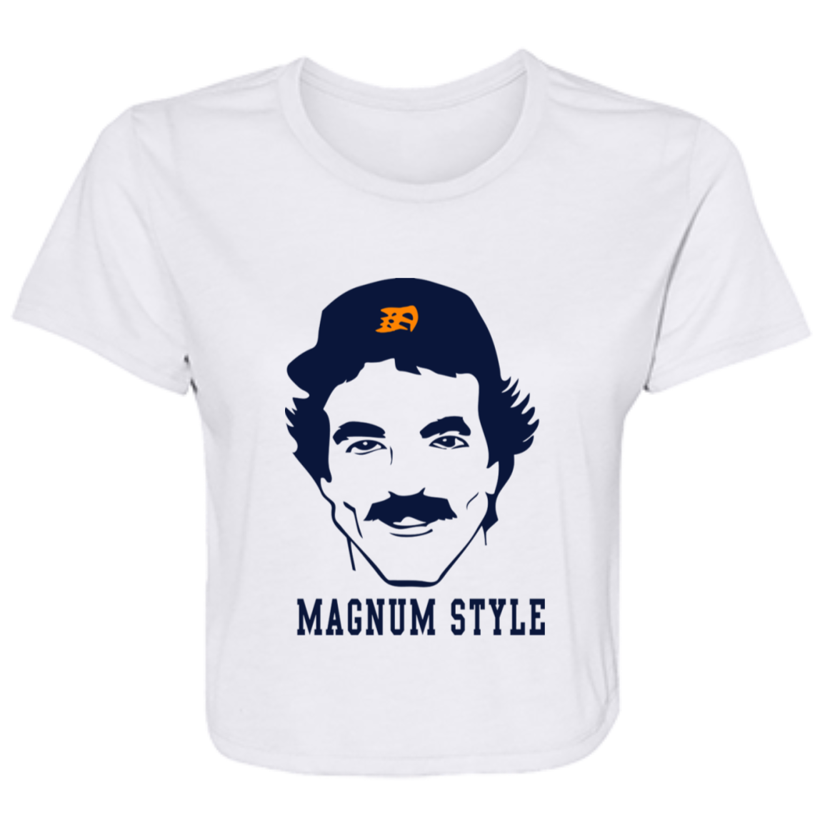 Magnum Style - Navy Flowy Cropped Tee