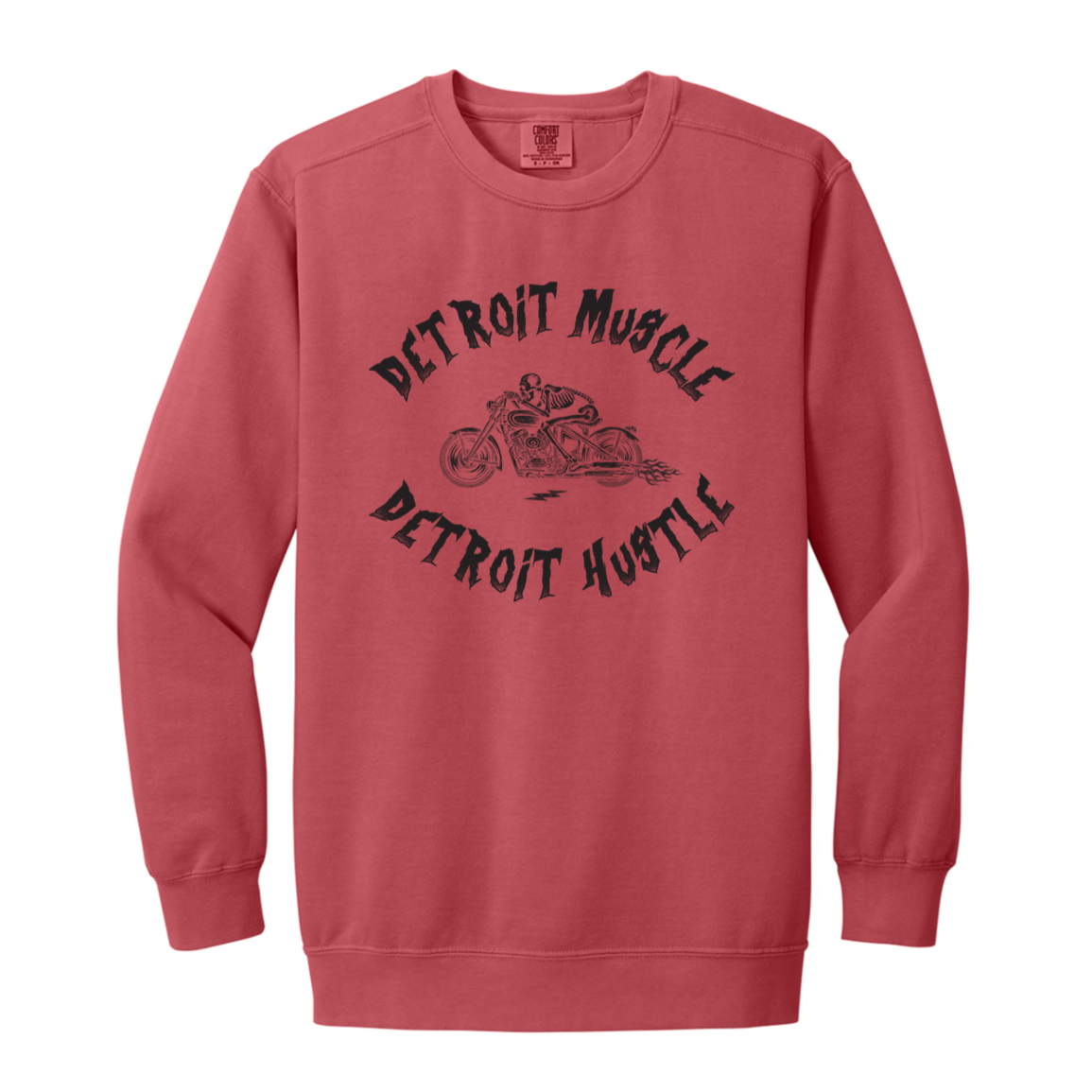 Detroit Muscle Detroit Hustle - Black Vintage Wash Crewneck Sweatshirt