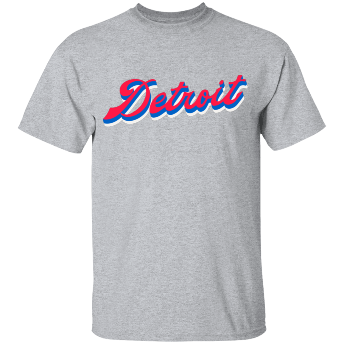 Detroit Script - Red Kids Unisex Classic T-Shirt