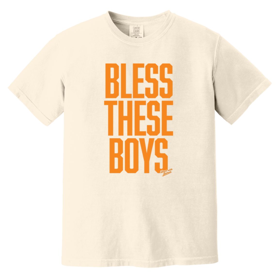 Bless These Boys - Block Font - Orange Vintage Washed T-Shirt