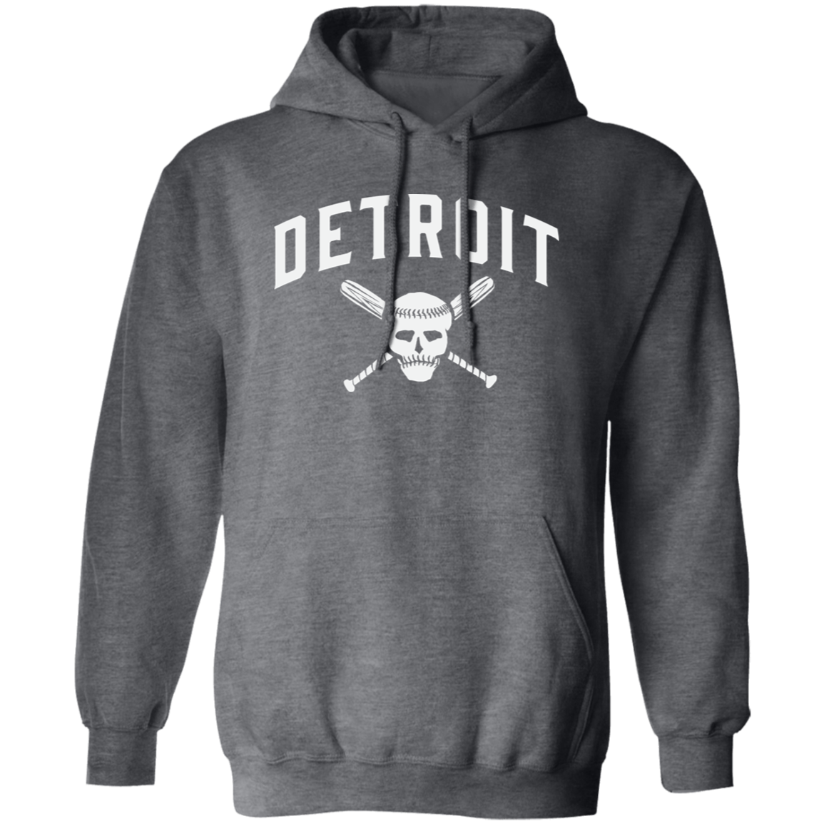 Detroit Skull and Crossbones - White Unisex Pullover Hoodie