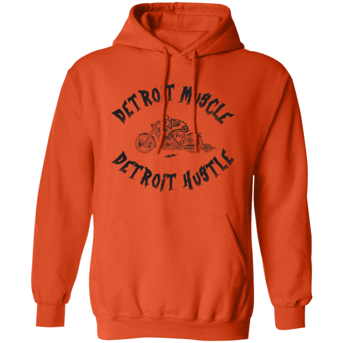 Detroit Muscle Detroit Hustle - Black Unisex Pullover Hoodie