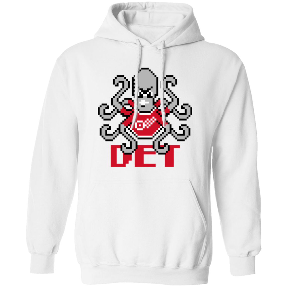 8bit Det Octopus - Red Classic Unisex Hoodie