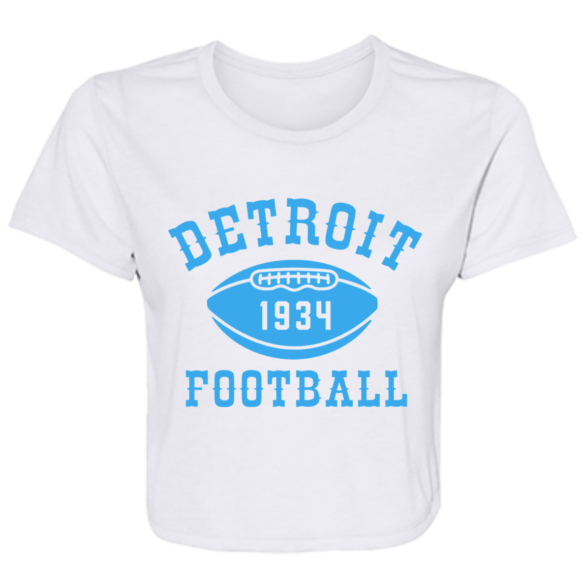 Detroit Football Club - Light Blue Flowy Cropped Tee