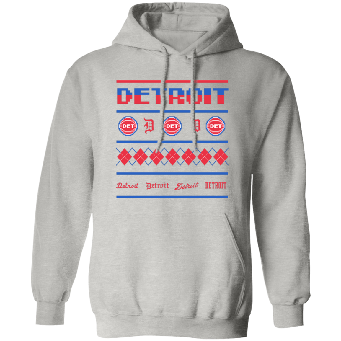 Detroit Basketball Sweater - Red Classic Unisex Hoodie