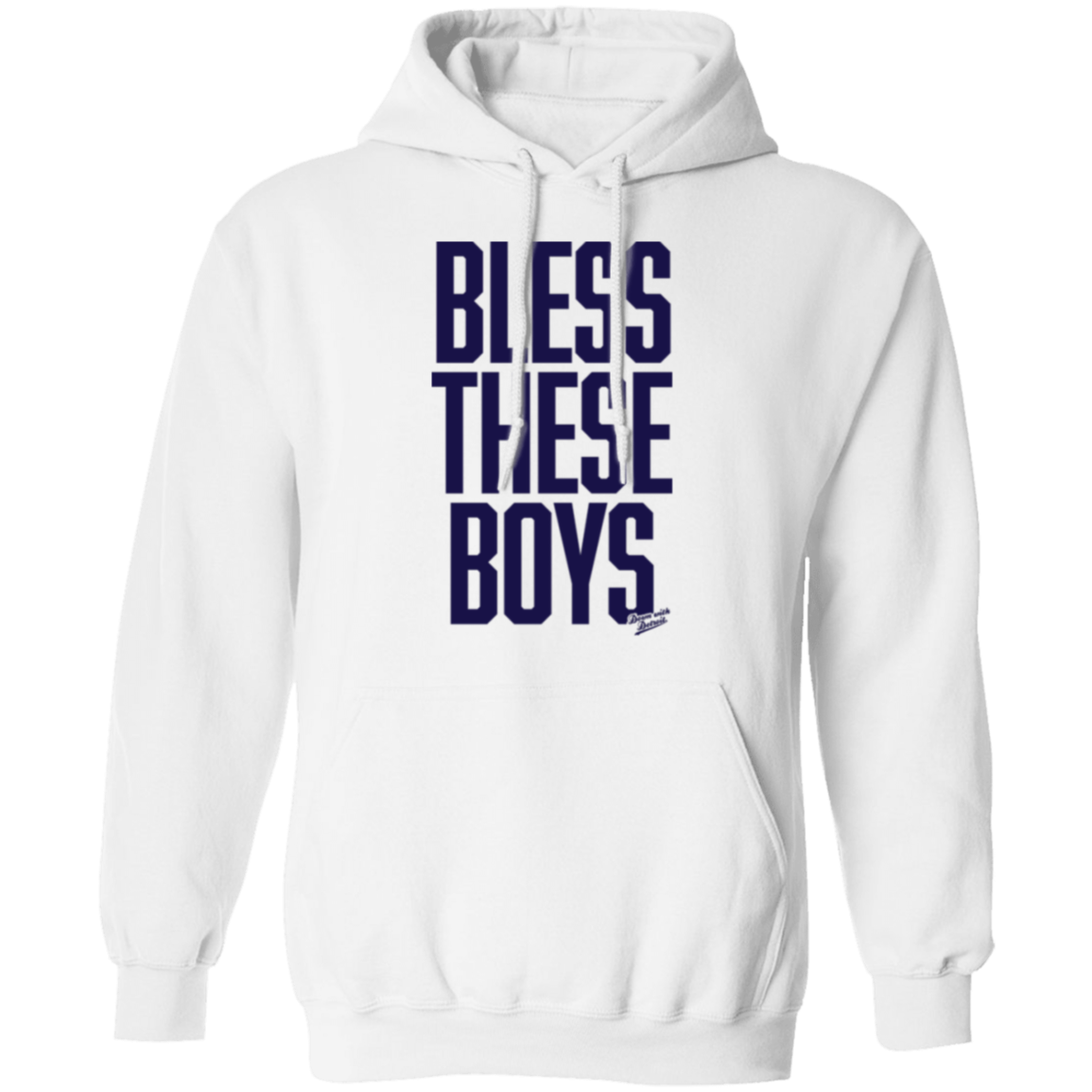 Bless These Boys Block Font - Navy Unisex Pullover Hoodie