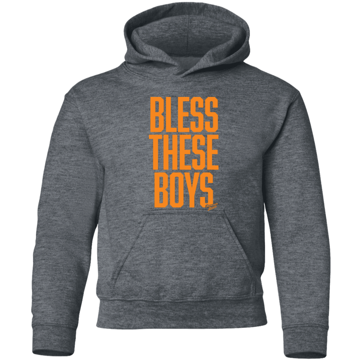 Bless These Boys - Block Font - Orange Kids Unisex Classic Hoodie