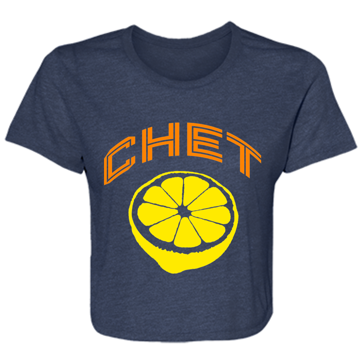 Chet - Orange + Lemon Women's Flowy Cropped T-Shirt