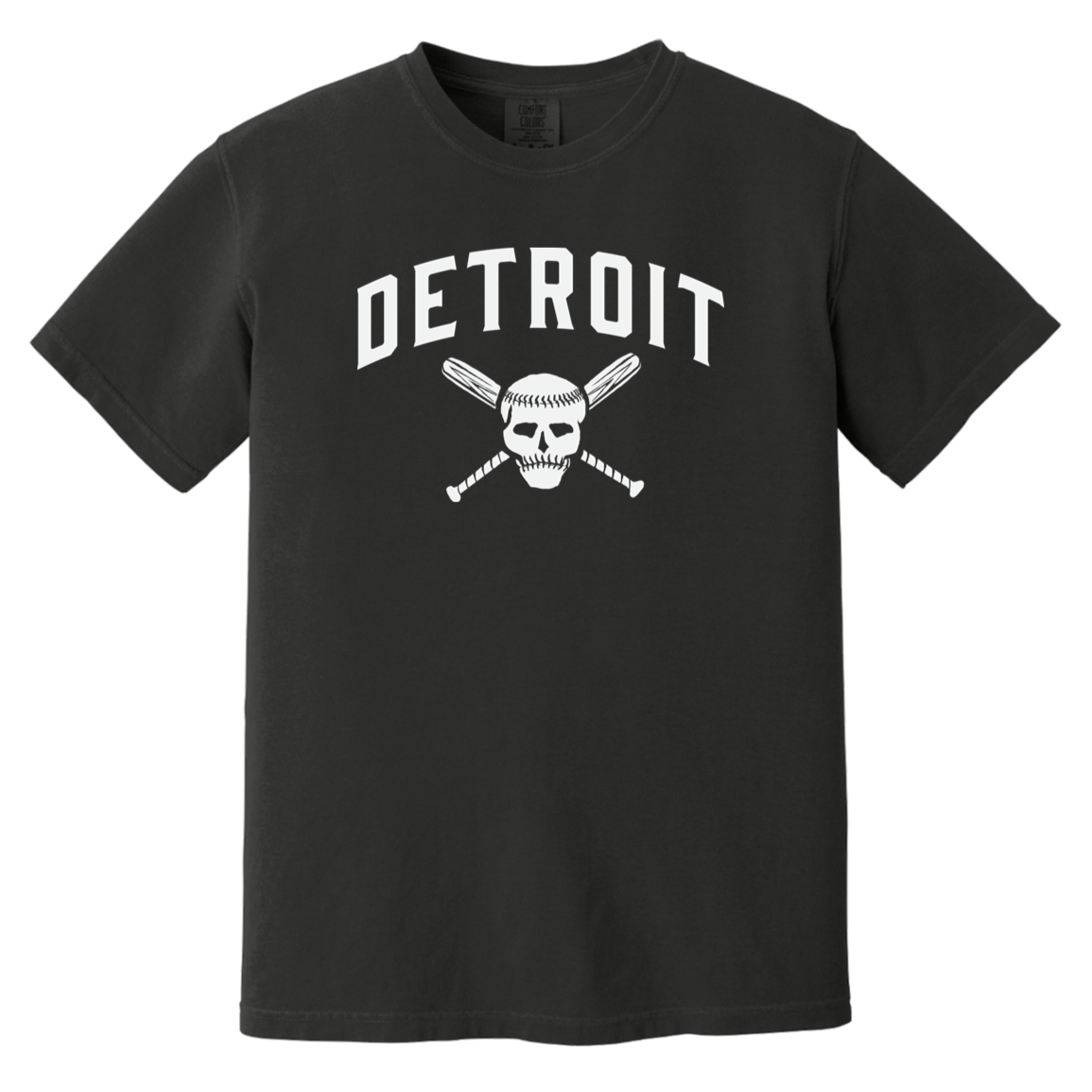 Detroit Skull and Crossbones - White Vintage Washed T-Shirt