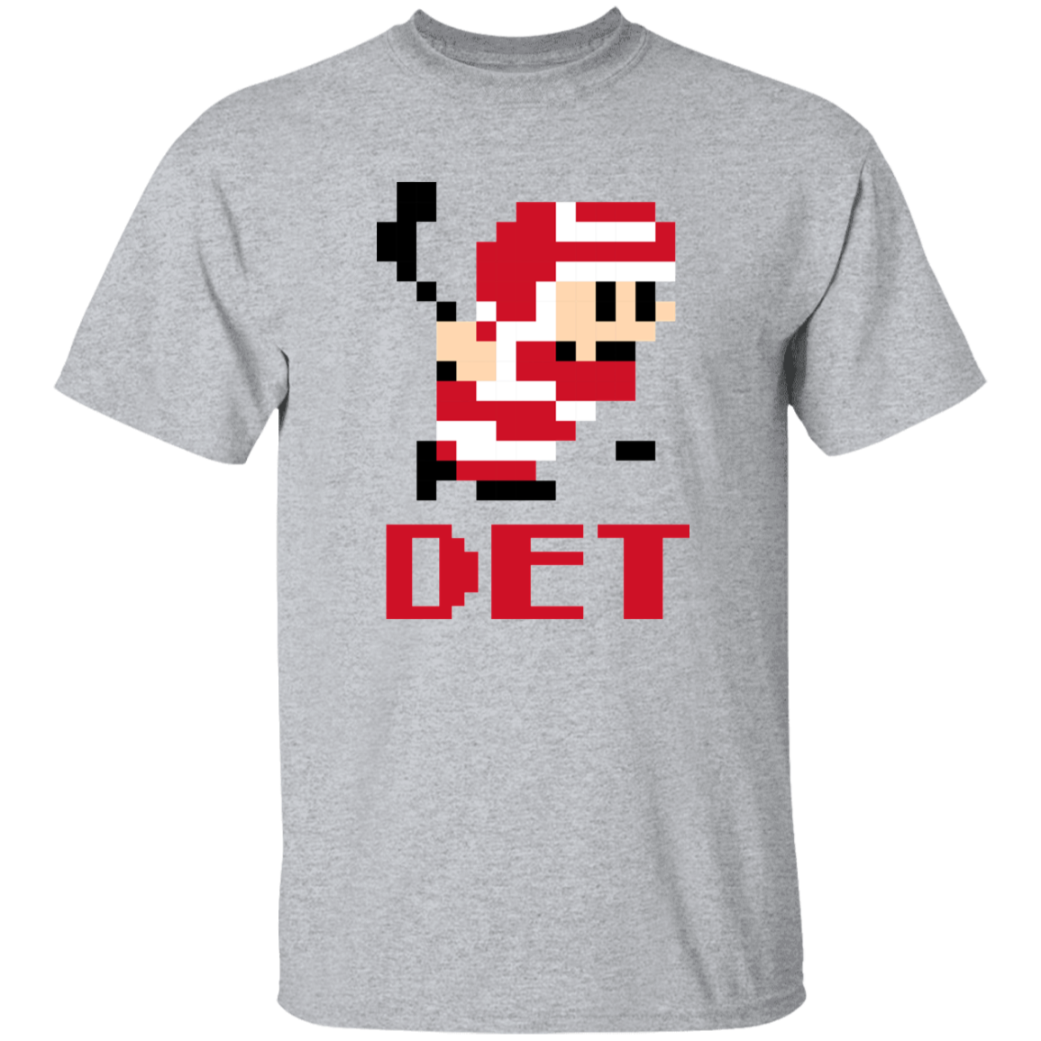 8bit Det Hockey - Red + Black Kids Unisex Classic T-Shirt