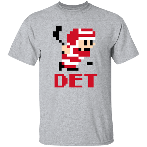 8bit Det Hockey - Red + Black Kids Unisex Classic T-Shirt