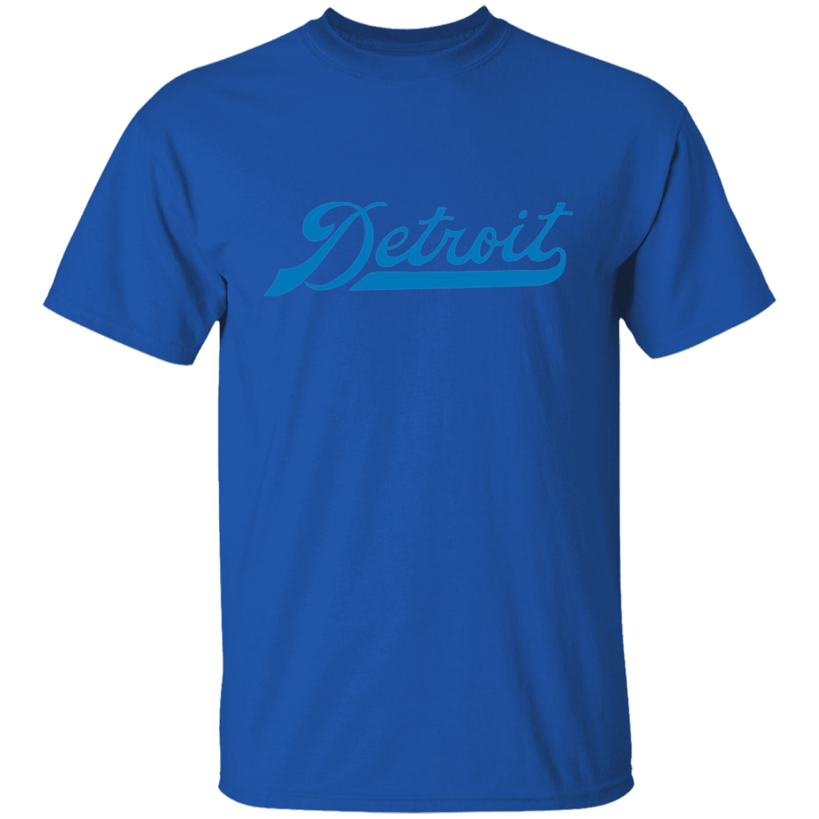 Detroit Football Script - Blue Kids Unisex Classic T-Shirt