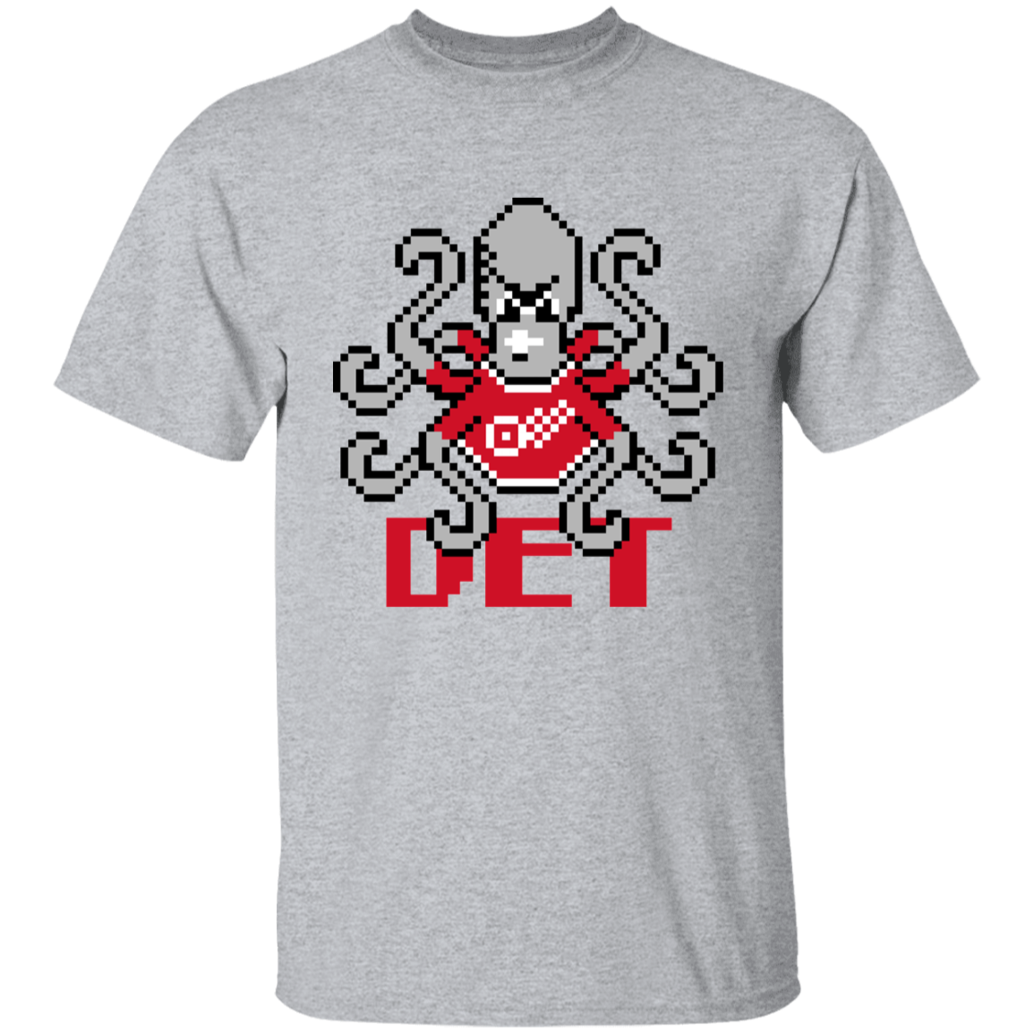 8bit Det Octopus - Red Kids Unisex Classic T-Shirt