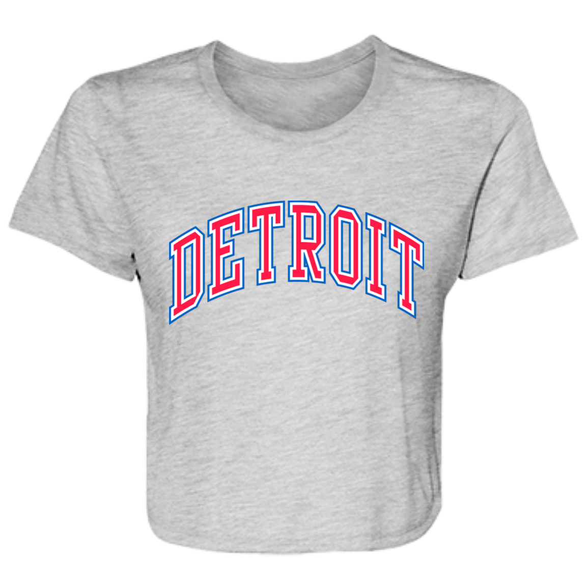 Detroit Basketball Arch - Red Flowy Cropped Tee