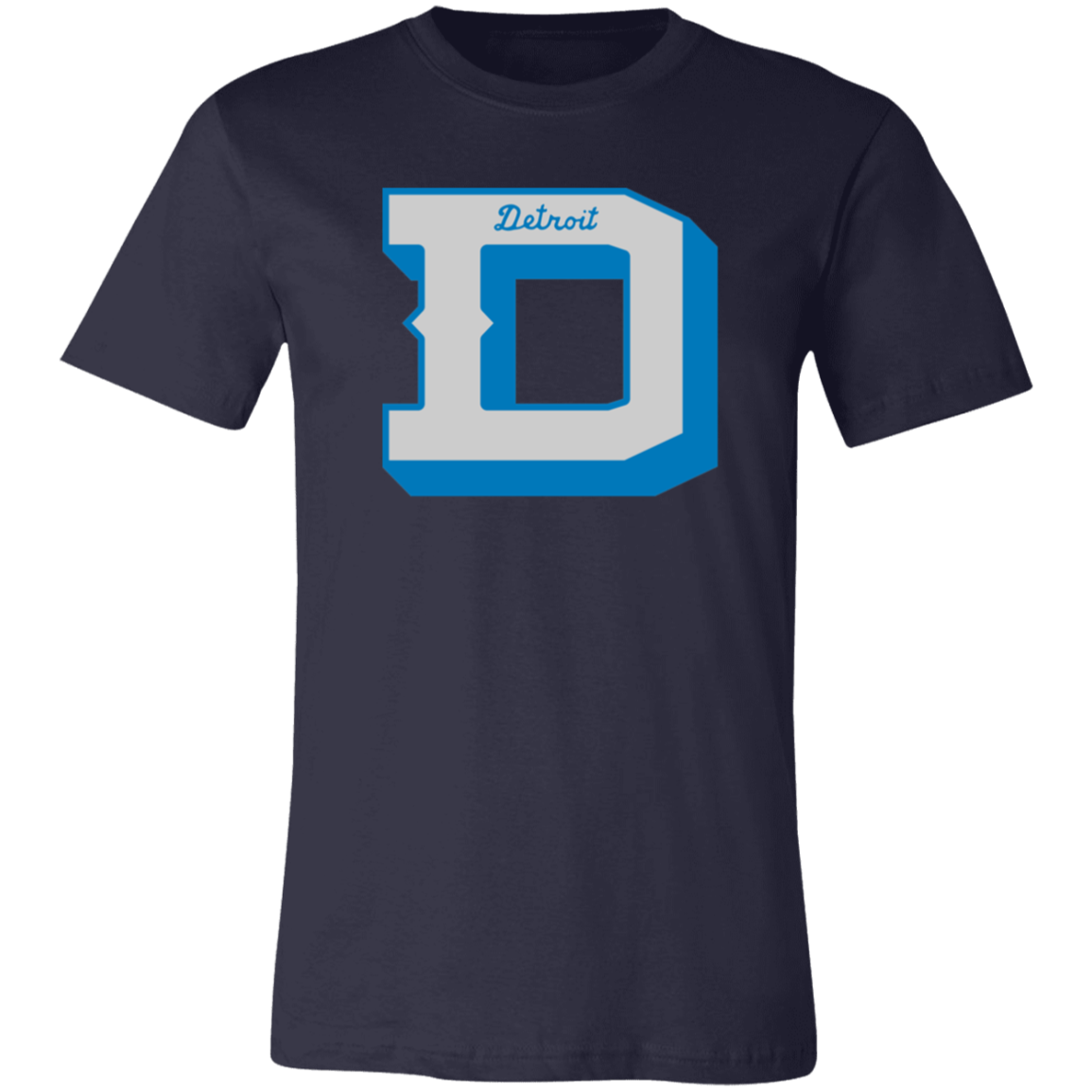 Detroit Football D - Silver + Blue Unisex Classic T-Shirt