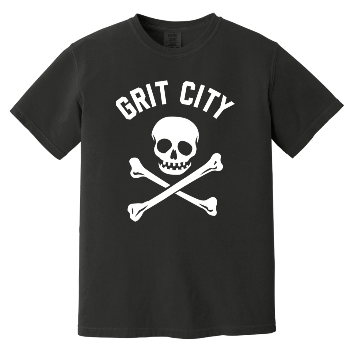 Grit City Cross Bones - White Vintage Washed T-Shirt