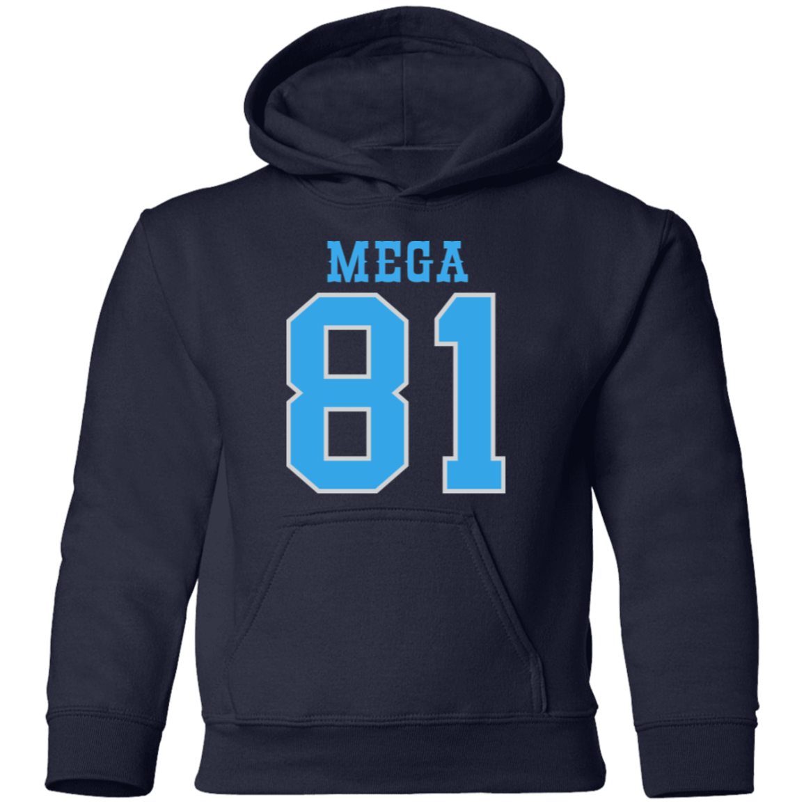 Detroit Football Number 81 - Light Blue + Silver Kids Unisex Classic Hoodie