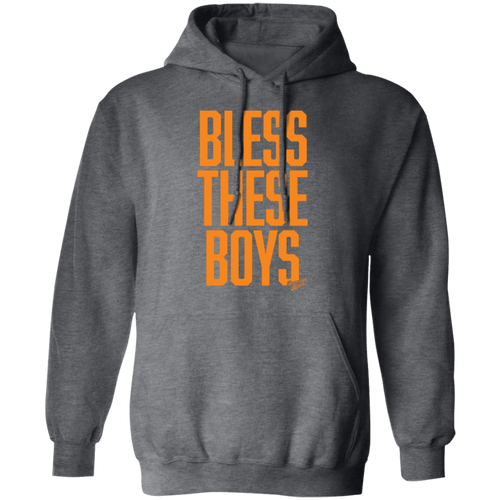 Bless These Boys - Block Font - Orange Unisex Pullover Hoodie