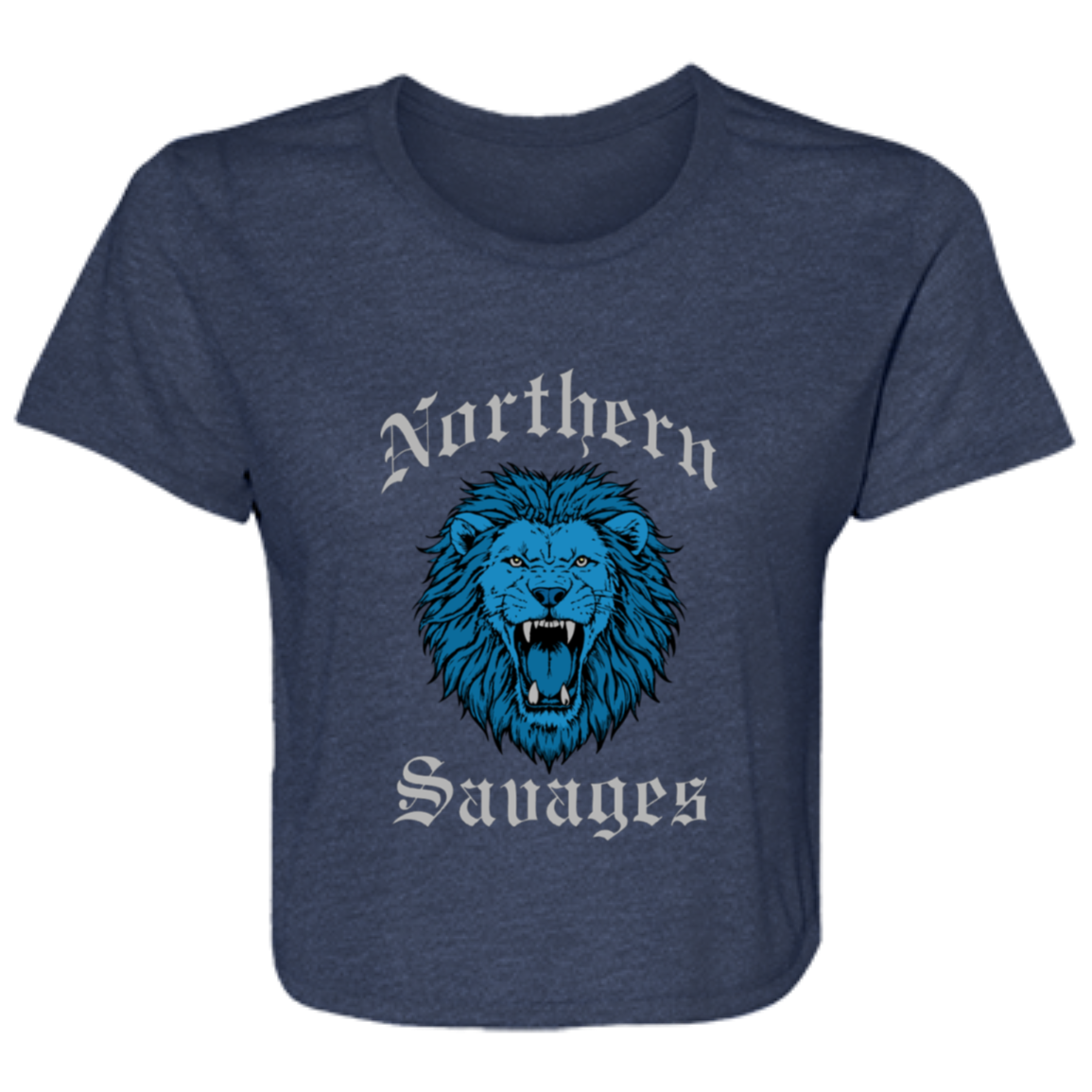 Northern Savages - Honolulu Blue + Silver Flowy Cropped Tee