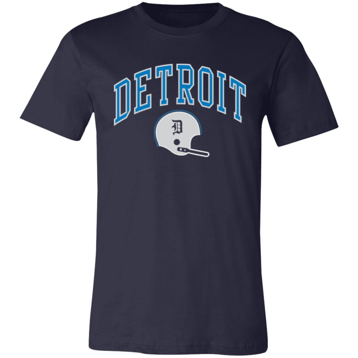 Detroit Football Helmet - Blue + Silver Unisex Classic T-Shirt